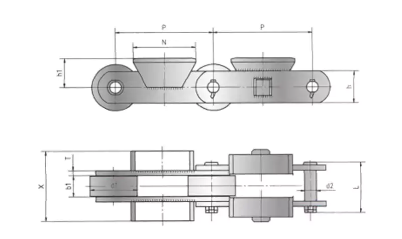 Stainless Steel Metallurgical Welded Plate Conveyor Chain Specifications