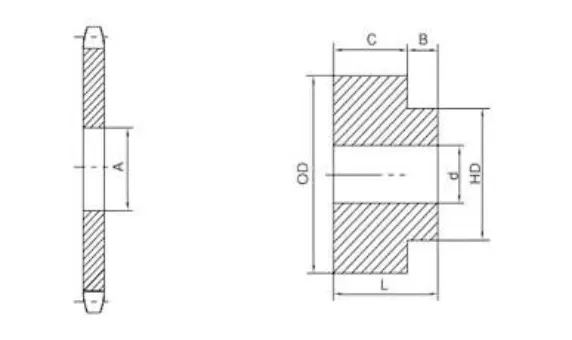 Weld on Sprockets and Hubs Drawing
