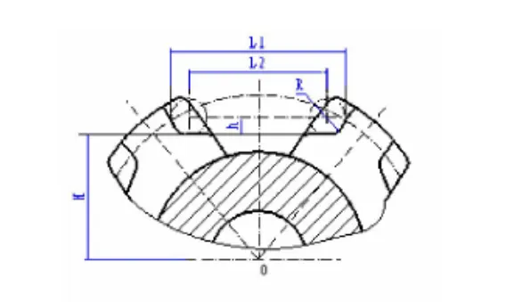 Schematic Diagram of the Key Dimensions of the Chain Socket