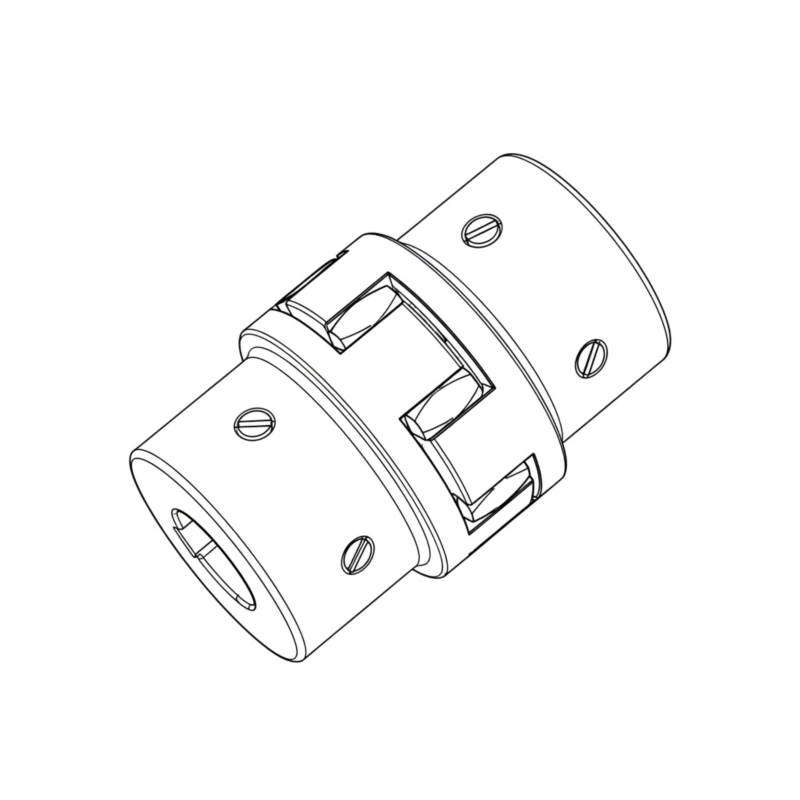 RP-A standard jaw flexible coupling installed on industrial drive shaft