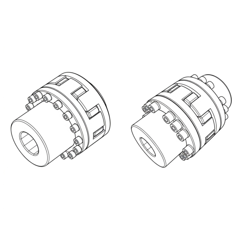RP-SF RP-DF flange jaw coupling in pump drive installation