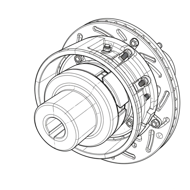 RP-Z drum brake jaw coupling installed on overhead crane drive