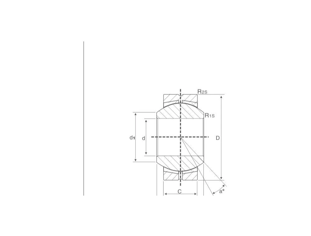 PB Spherical Plain Bearing – Bronze Liner, Maintenance Required technical drawing and dimensions