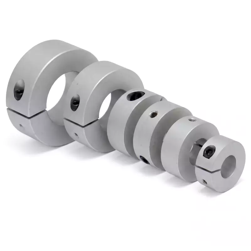 Aluminum shaft collar pair used as axial stop on 8mm guide rod