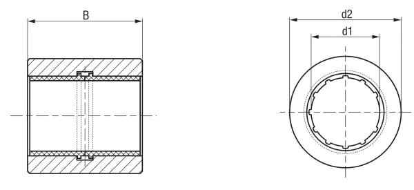 LIN-02R Plastic Linear Bearings specification and dimensional drawing