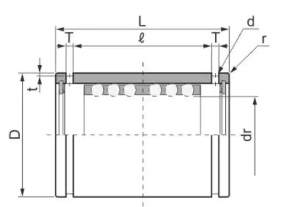 ST...B Heavy-Duty Stroke Linear Bearings specification and dimensional drawing