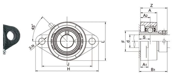 nafl-2-bolt-flange-bearing-units-drawing