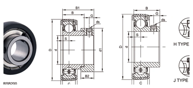 rsa200-rsb200-rubber-mounted-bearing-units-drawing