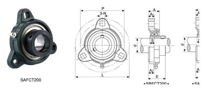 sbfct-safct-3-bolt-flange-bearing-units-drawing