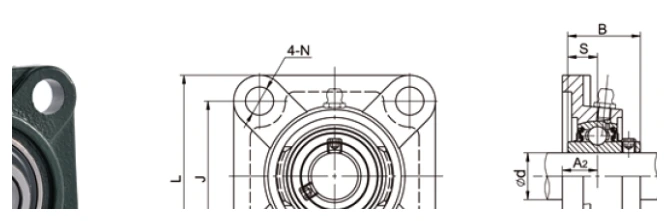 ucf300-4-bolt-flange-bearing-units-drawing