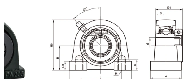 uepa-tapped-base-pillow-block-bearing-units-drawing