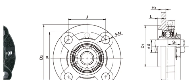 ukfc-h-flange-cartridge-bearing-units-drawing