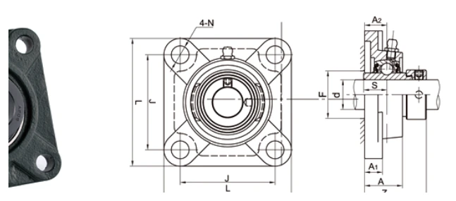 NAF bearing series engineering drawing