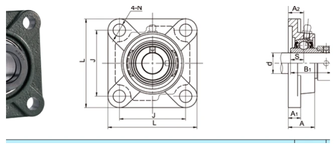 NAFS bearing series engineering drawing