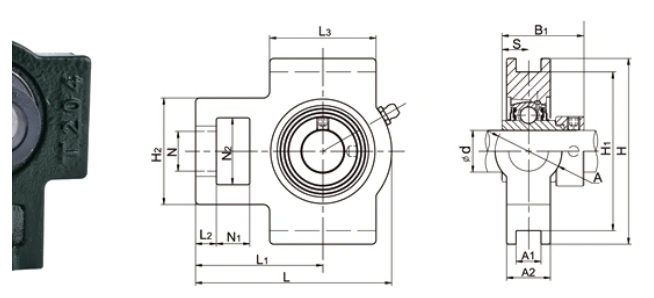 NAT bearing series engineering drawing