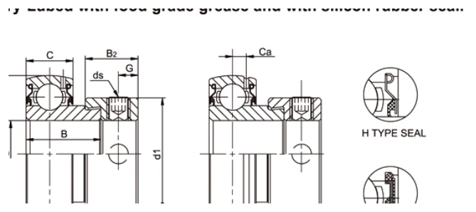 SSA bearing series engineering drawing