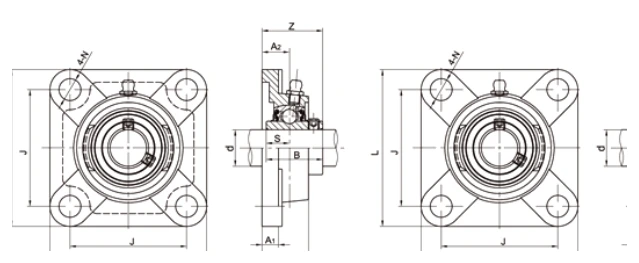 SSUCF..EHB/ESB bearing series engineering drawing