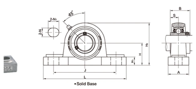 SSUCP..ESB bearing series engineering drawing