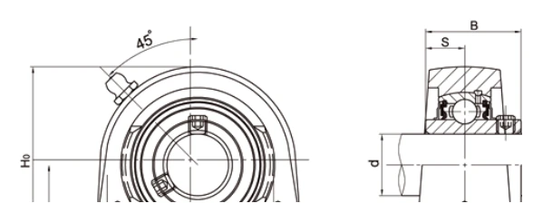 SSUCPA bearing series engineering drawing