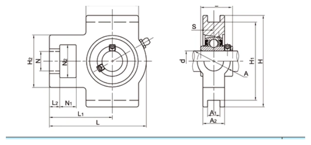 SSUCT bearing series engineering drawing