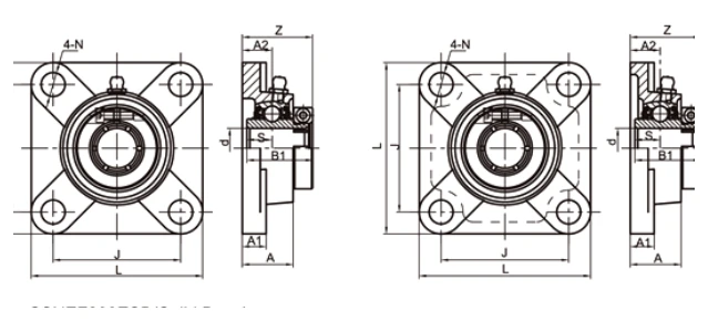SSUEF..EHB/ESB bearing series engineering drawing