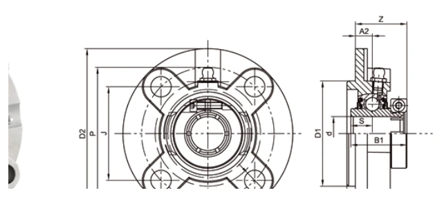 SSUEFC bearing series engineering drawing