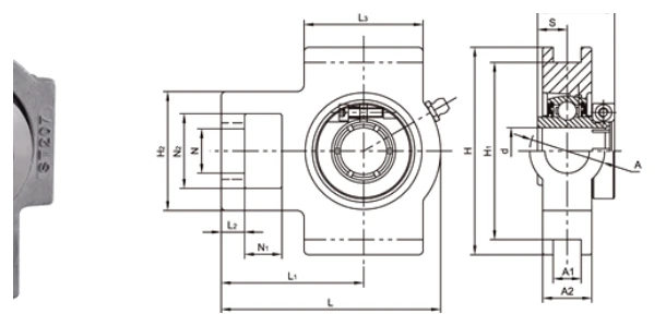 SSUET bearing series engineering drawing