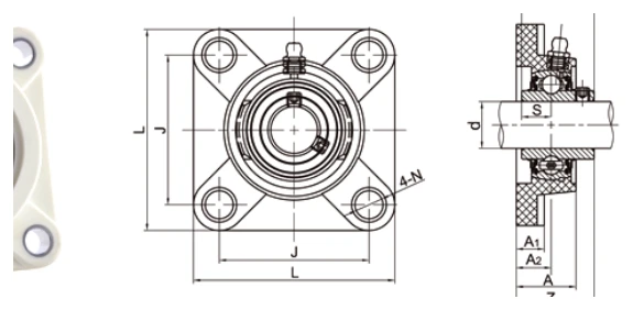 TP-SUCF bearing series engineering drawing