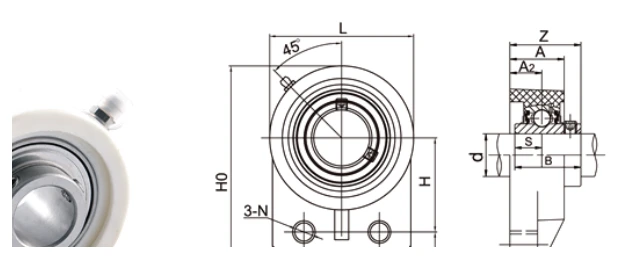 TP-SUCFB bearing series engineering drawing