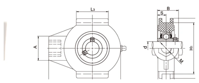 TP-SUCT bearing series engineering drawing