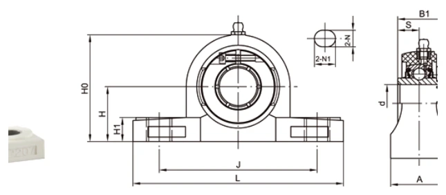 TP-SUEP bearing series engineering drawing
