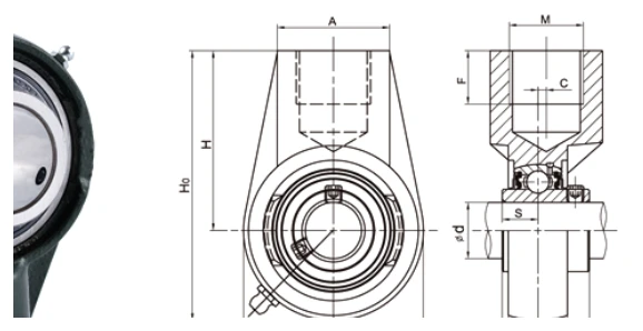 UCHA bearing series engineering drawing