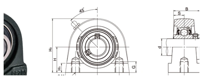 UCPG bearing series engineering drawing