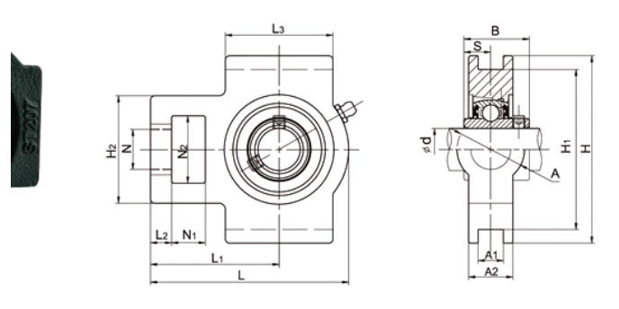 UCST bearing series engineering drawing
