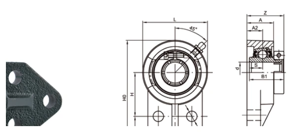 UEFB bearing series engineering drawing