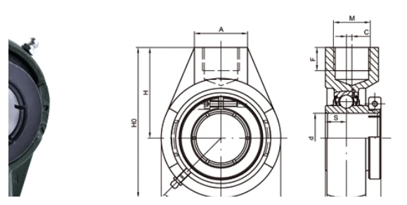 UEHA bearing series engineering drawing