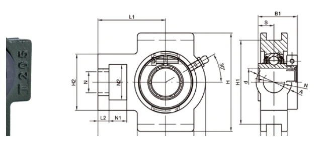 UET bearing series engineering drawing