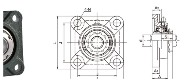 UKF+H bearing series engineering drawing