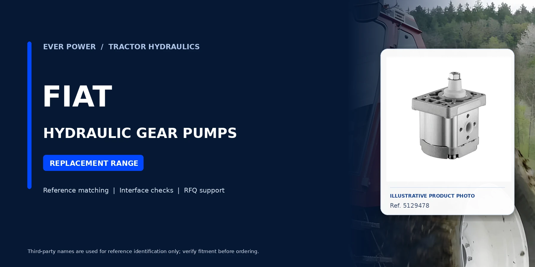 Fiat agricultural tractor hydraulic pump series