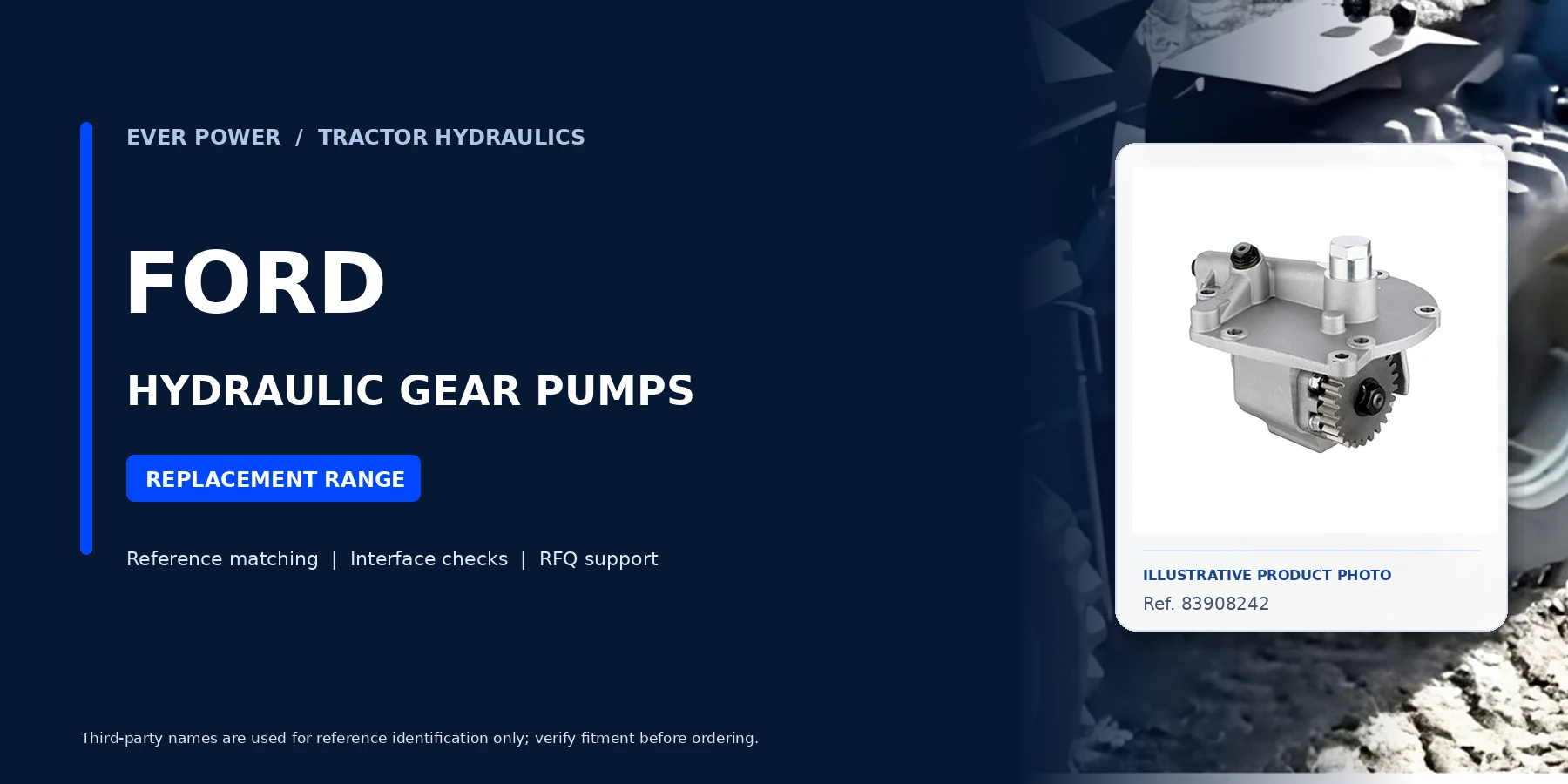 Ford agricultural tractor hydraulic pump series