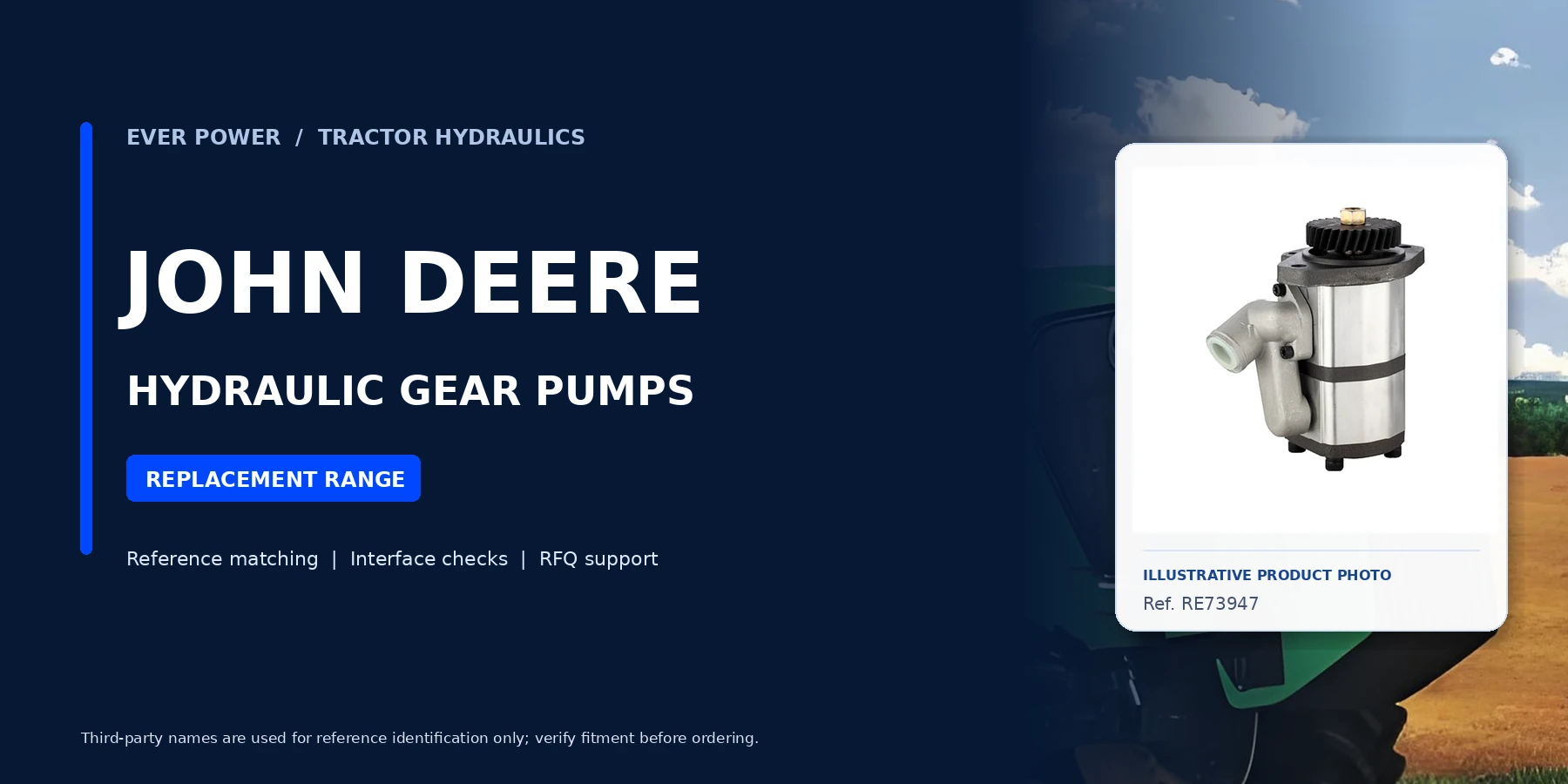 John Deere agricultural tractor hydraulic pump series