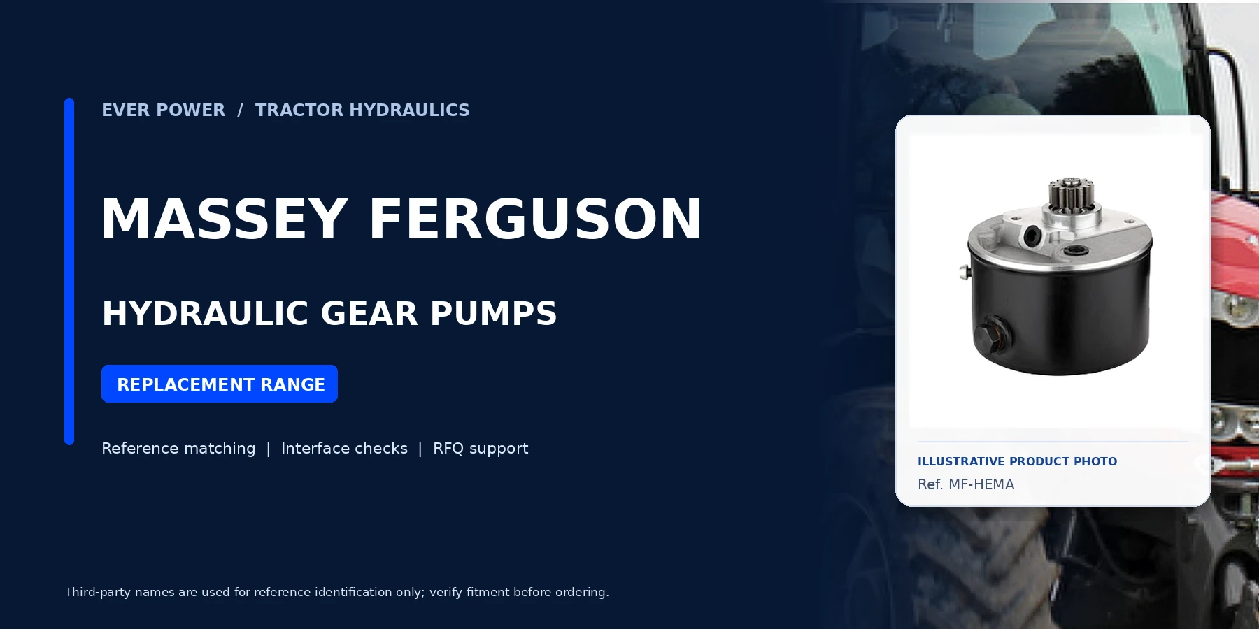 Massey Ferguson agricultural tractor hydraulic pump series